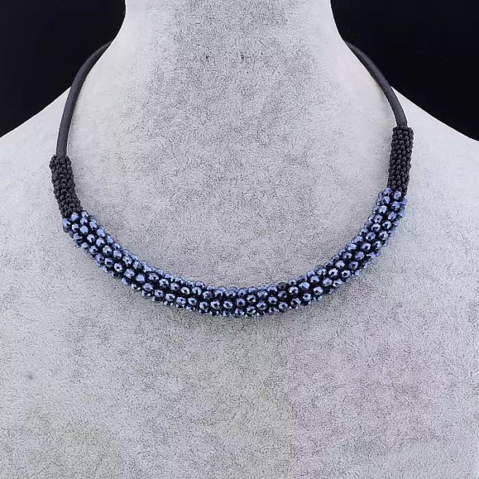 🏷️️ Підвіска Чеський кришталь, Бісер 47 см. ss_90808