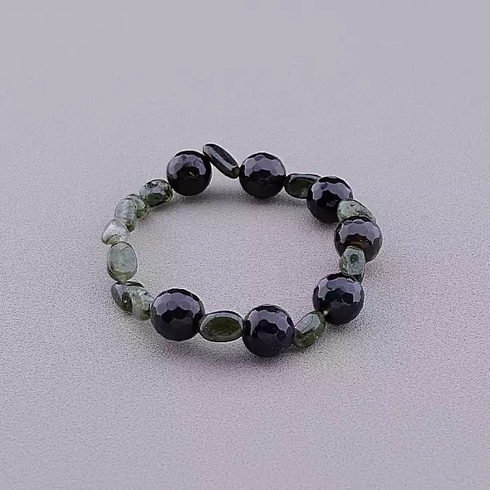 🏷️️ Браслет резинка Волосатик, Агат 17 см ss_81141