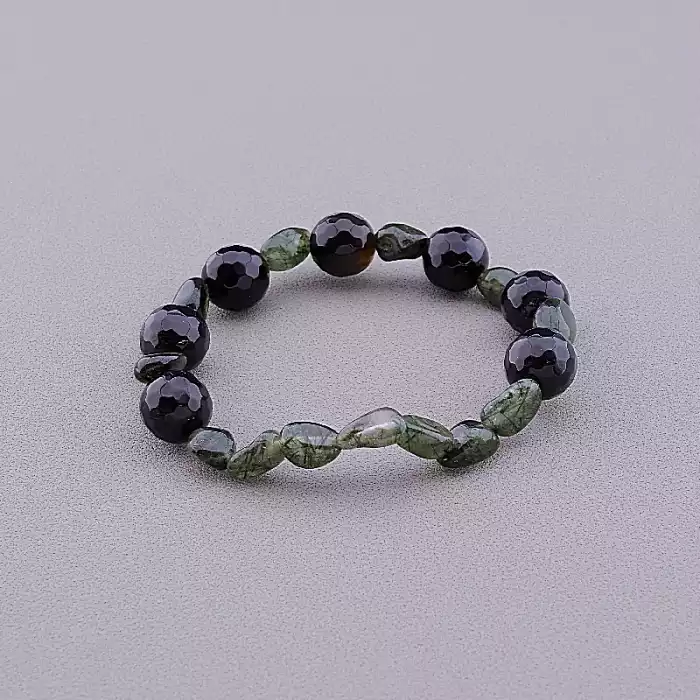 🏷️️ Браслет резинка Волосатик, Агат 17 см ss_81141