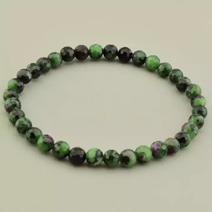 🏷️️ Браслет на резинці Цоізіт 19 см F-105808