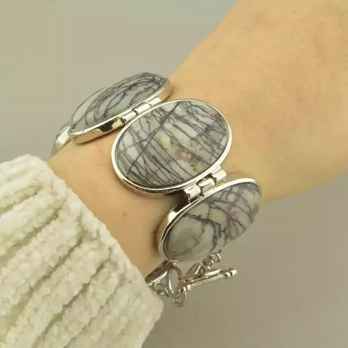 🏷️️ Браслет петля Яшма 19 см. ss_98206