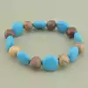 🏷️️ Браслет резинка Яшма, Бірюза 18 см. F-98408