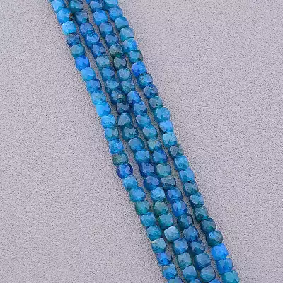 🏷️️ Намистини Апатит 39 см на нитці (натуральне каміння, без застібки) грановані квадратні F-83943