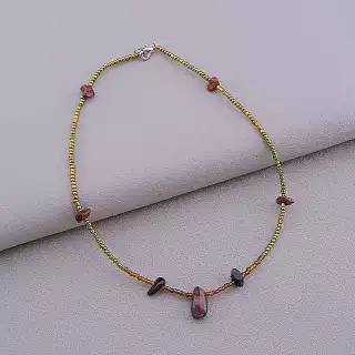 Підвіска Обсідіан, Бісер 38 см