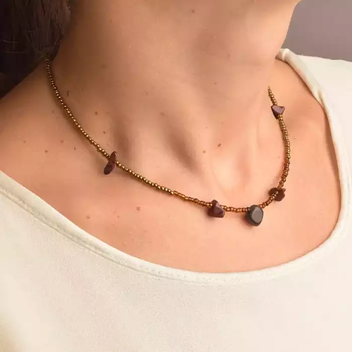 🏷️️ Підвіска Обсідіан, Бісер 38 см ss_84821