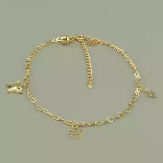 Браслет з карабіном на ногу Xuping 24 см. (позолота 18к)