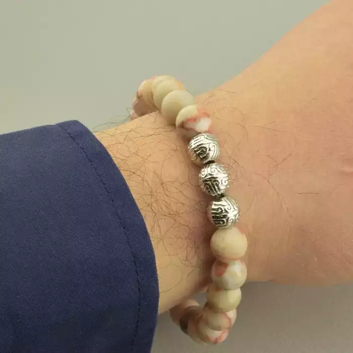 🏷️️ Браслет резинка Яшма 22 см. ss_101693