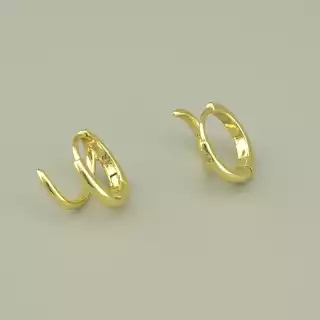 Сережки сучасні кільця Xuping (позолота 18к лимонна)