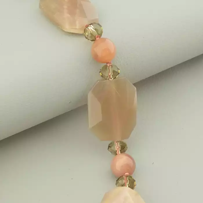 🏷️️ Намисто Сонячний камінь срібло (925 проба) 47 см. ss_94499