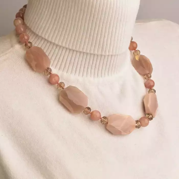 🏷️️ Намисто Сонячний камінь срібло (925 проба) 47 см. ss_94499