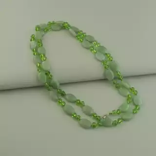 Намисто Нефрит, Чеський кришталь 120 см
