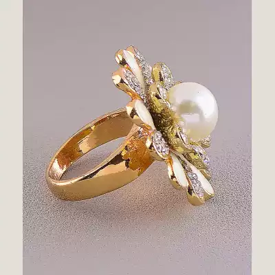 🏷️️ Каблучка квітка Сrystal (позолота 18к) F-42923