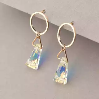 Сережки пусети Saiya Фіаніт (позолота 18к)