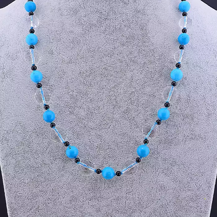 🏷️️ Намисто Бірюза, Чеський кришталь, Агат 60 см ss_78732