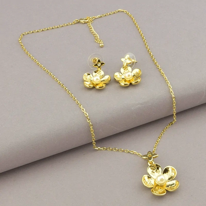 Підвіска + Сережки Майорка 43 см. (позолота 14k (лимонна)) ss_96437 ss_96437