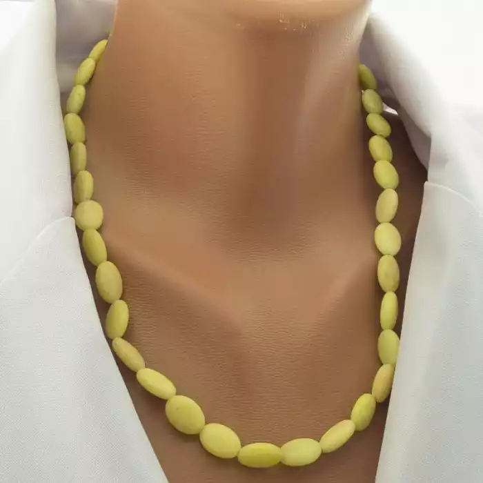 🏷️️ Намисто з жадеїтом зелене, 49 см ss_104591