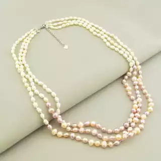 Намисто з перлин (54 см, з карабіном, +4 см ланцюжок)