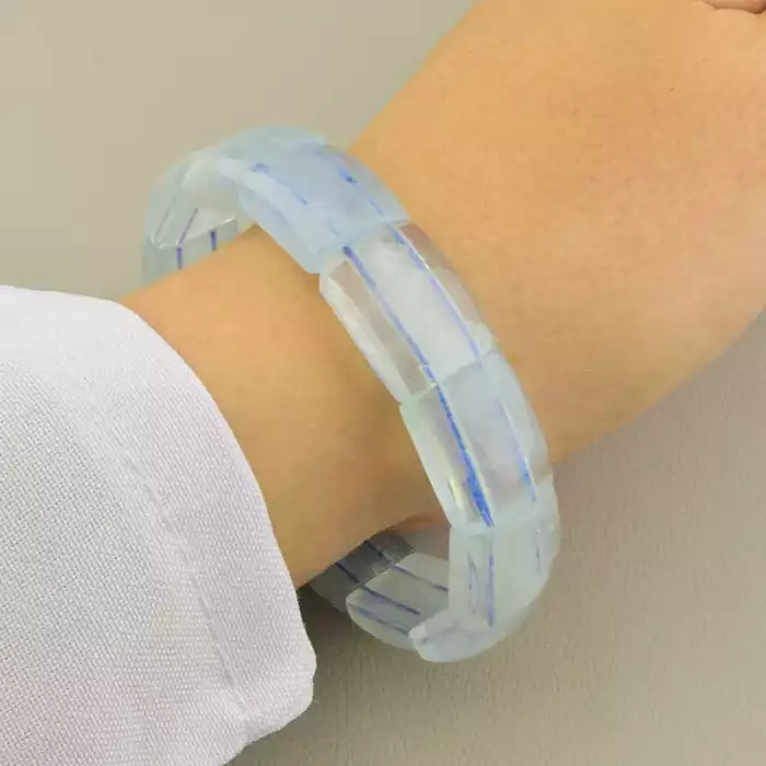 🏷️️ Браслет Аквамарін (19,5 см, 18х13 мм, синій, без замку, резинка) ss_105092