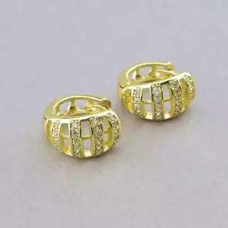 Сережки кільця Xuping Фіаніт (позолота 18к лимонна)