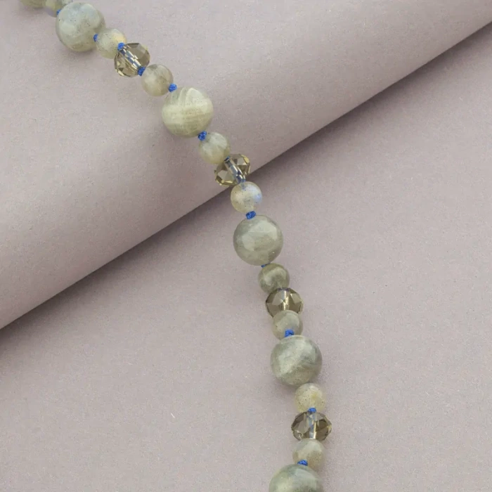 🏷️️ Намисто Лабрадор, Чеський кришталь 50 см. (срібло 925 проба) ss_91127