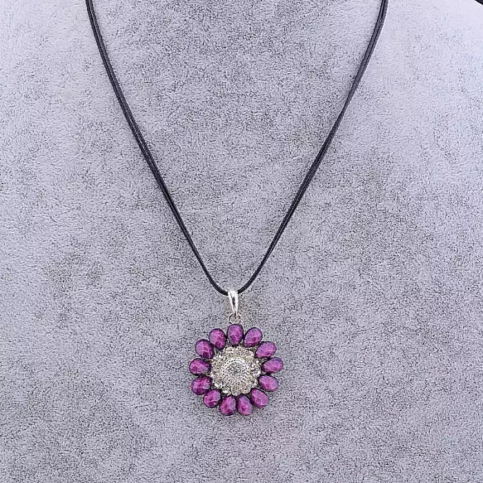 🏷️️ Підвіска квітка Стрази 46 см ss_10819