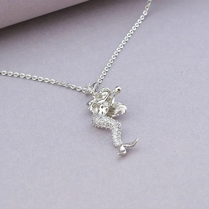 🏷️️ Підвіска русалка Xuping Фіаніт 44 см (родій) ss_91615