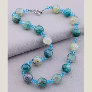 Намисто Агат, Чеський кришталь 47 см