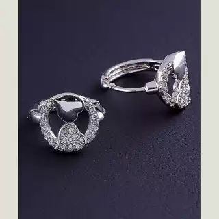 Сережки кільця Xuping Фіаніт (родій)