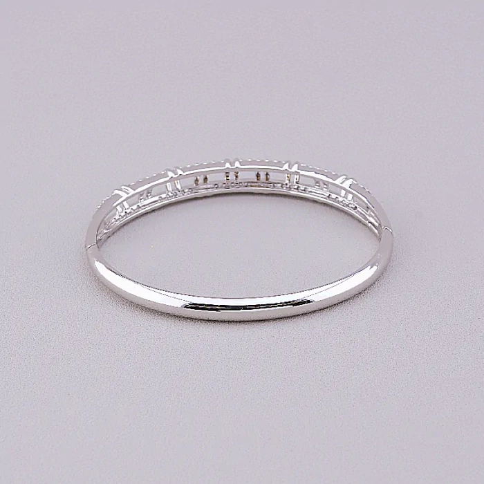 🏷️️ Браслет шарнірний Xuping Фіаніт 18 см (родій) ss_65146