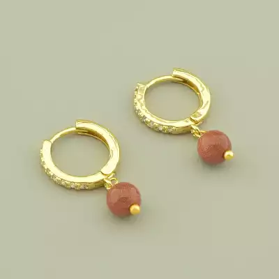 🏷️️ Сережки кільця (конго) Золотий Пісок (позолота 18к лимонна) F-101594