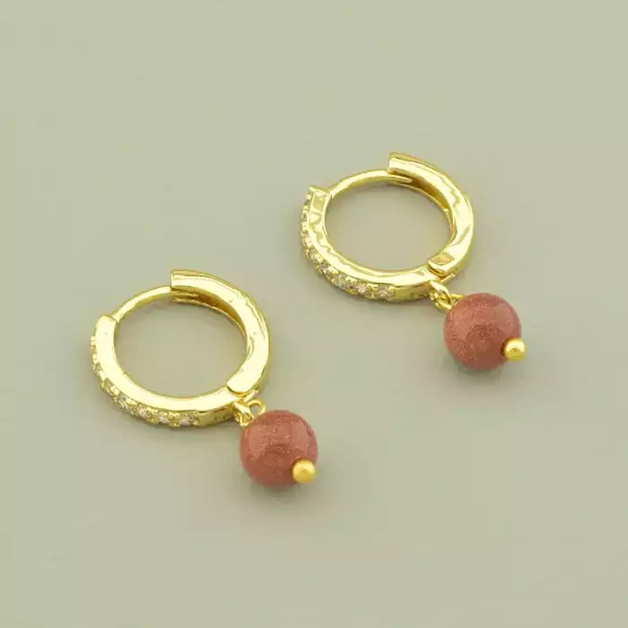 🏷️️ Сережки кільця (конго) Золотий Пісок (позолота 18к лимонна) ss_101594