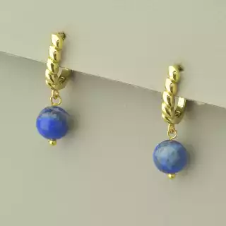 Сережки з англійським замком Лазурит (позолота 18к лимонна)