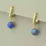 🏷️️ Сережки з англійським замком Лазурит (позолота 18к лимонна) F-101894