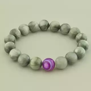 Браслет резинка Орлинне око, Агат 17 см.