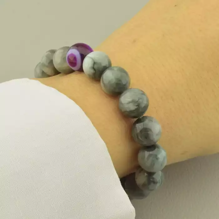 🏷️️ Браслет резинка Орлинне око, Агат 17 см. ss_102294