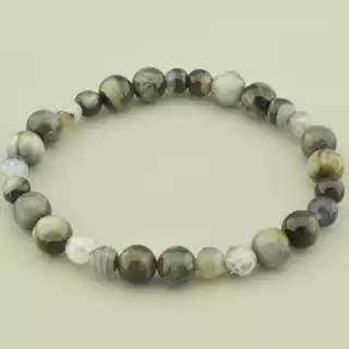 Браслет резинка Агат, Орлинне око 18 см.