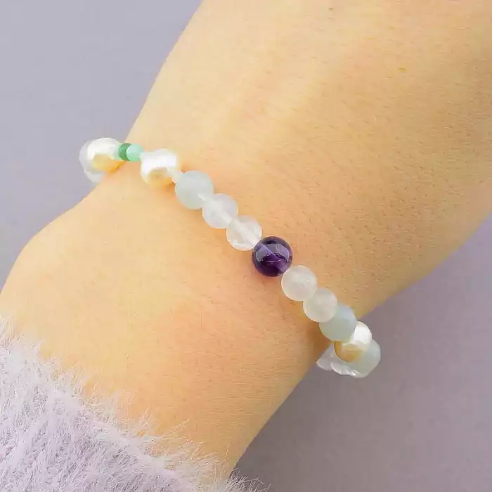 🏷️️ Браслет резинка Самоцвіти 18 см ss_78117