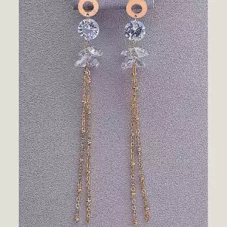 Сережки пусети Fashion Сrystal (позолота 18к)