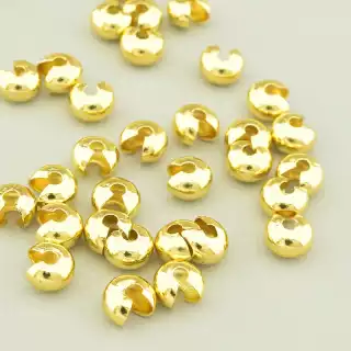 Затискач 6х6мм.(позолота 18к (лимонна))