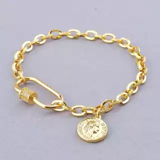 Браслет, що закручується Xuping Фіаніт 18 см. (позолота 18к)