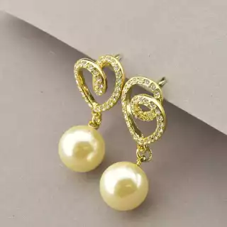 Сережки пусети Winniana Майорка, Фіаніт