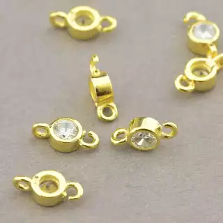 Конектор Фіаніт 4х3 (позолота 18к (лимонна))