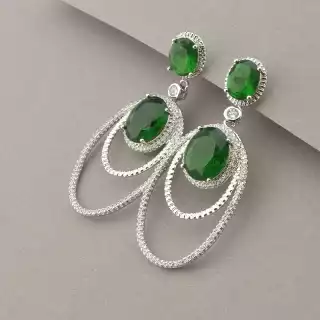 Сережки пусети Xuping Фіаніт (родій)