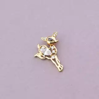 Кулон маленький олень Xuping Фіаніт (позолота 18к)