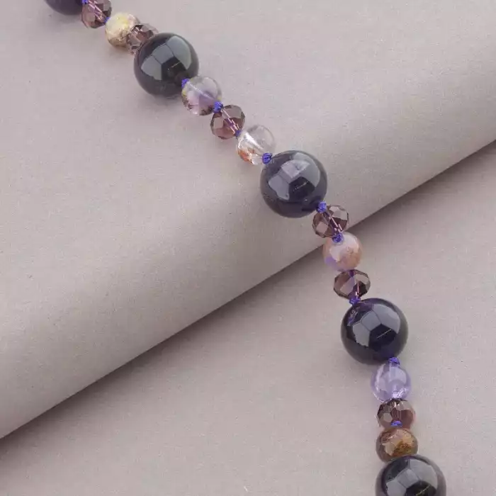 🏷️️ Намисто Аметист, Чеський кришталь 58 см. (срібло 925 проба) ss_91128