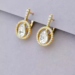 Сережки на англійській застібці Xuping Swarovski (позолота 18к)