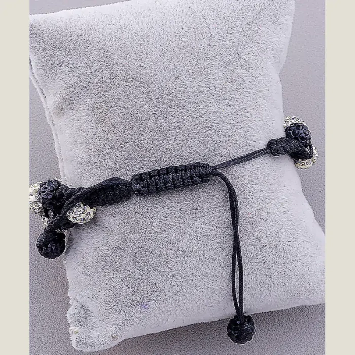🏷️️ Браслет Шамбала Сrystal 17 см (білий, чорний) ss_11700