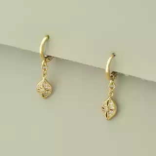 Сережки висюльки кільця Xuping Фіаніт (позолота 18к)