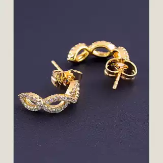 Сережки пусети Xuping Фіаніт (позолота 18к)