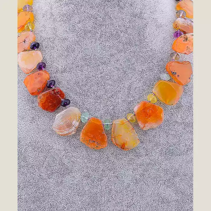 🏷️️ Намисто Сердолік, Флюорит 48 см ss_52382